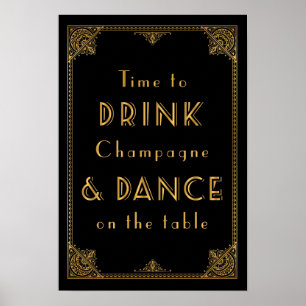 DRINK and DANCE Gatsby inspired wedding sign