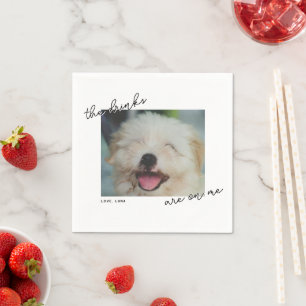 Drink Are On Me Handwritten Script Pet Photo  Napkin