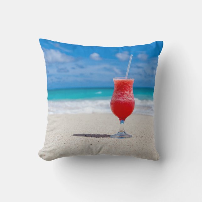 Drink + Beach = Perfection  Throw Pillow (Front)