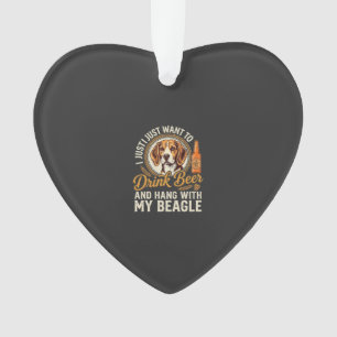 Drink Beer Beagle Dog Craft Ale Bottle Hops Ornament