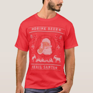 Drink Beer Hail Satan I Baphomet Death Metal T-Shirt
