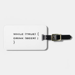 Drink beer luggage tag