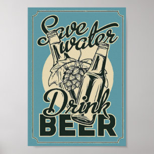 Drink beer vintage poster