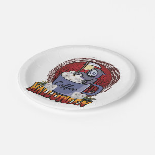 Drink Coffee And Be Scary Paper Plate