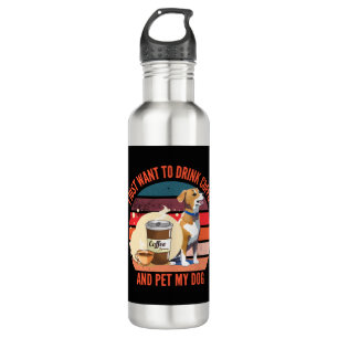 Drink Coffee and Pet Dog 710 Ml Water Bottle