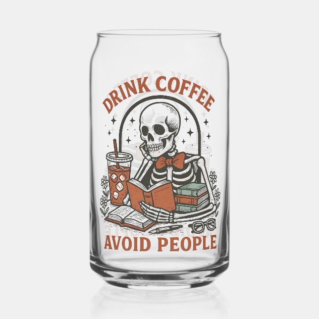 ☕ Drink Coffee, Avoid People – Funny Skeleton Beer (Verso)