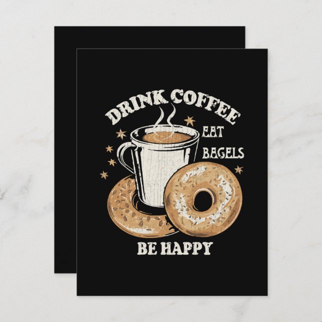 Drink Coffee Eat Bagels Be Happy Enclosure Card (Front/Back)