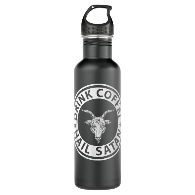 Drink Coffee Hail Satan  710 Ml Water Bottle (Front)