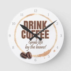 Drink Coffee Round Clock