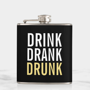 Drink Drank Drunk   Funny Hip Flask