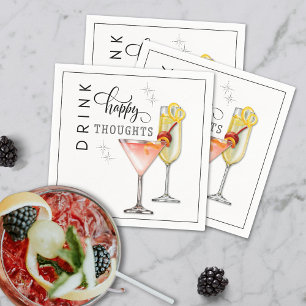 Drink Happy Thoughts Cocktail Napkins