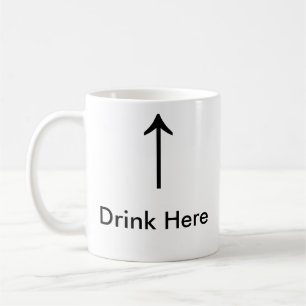 Drink Here Coffee Cup For Lefties