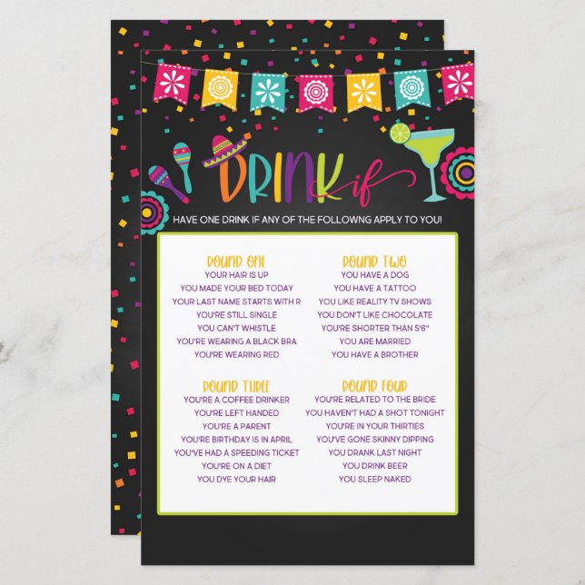 Drink If Game - Fiesta (Front/Back)