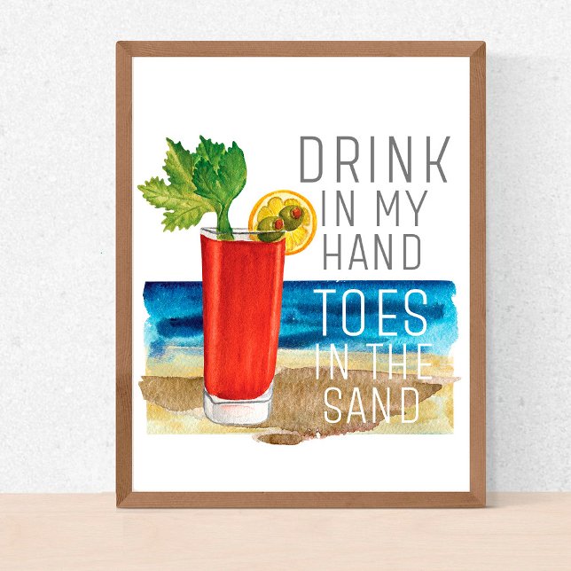 Drink In My Hand Quote Nautical Beach Summer Vacay Poster (Creator Uploaded)