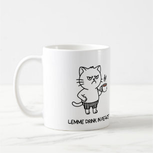 Drink in Peace Introvert Coffee Grumpy Cat Mug