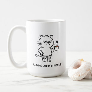 Drink in Peace Introvert Coffee Grumpy Cat Mug