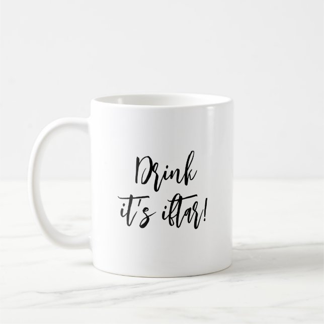 Drink It’s Iftar Funny Ramadan Simple Minimalist  Coffee Mug (Left)