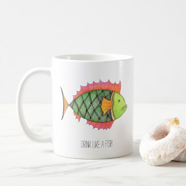 Drink like a Fish Mug (With Donut)