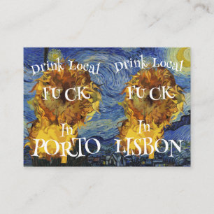 Drink Local Fu ck in Lisbon Party Enclosure Card