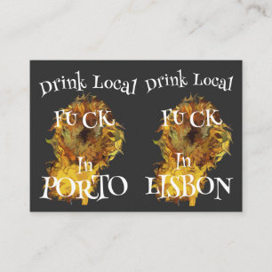Drink Local Fu ck in Lisbon Party Enclosure Card