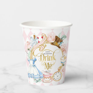 Drink Me, Alice in Wonderland themed girl birthday Paper Cups