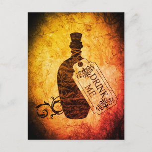 Drink Me Bottle Flame Postcard