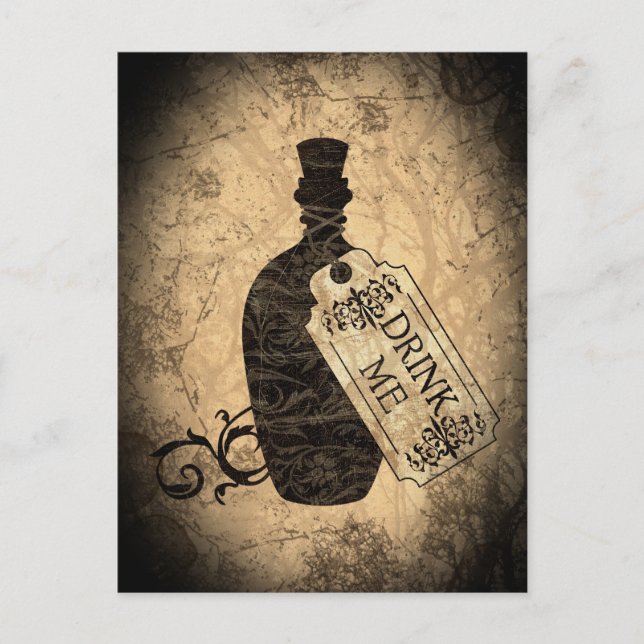 Drink Me Bottle Postcard (Front)