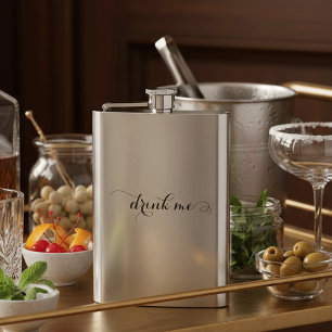Drink Me Elegant Script Flask