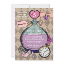 Drink Me Invitation Alice In Wonderland Birthday