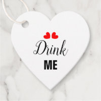 Drink Me Love Hearts Wedding Favour Tags