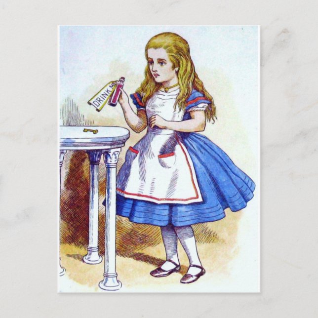 "Drink Me" Potion with Alice Postcard (Front)