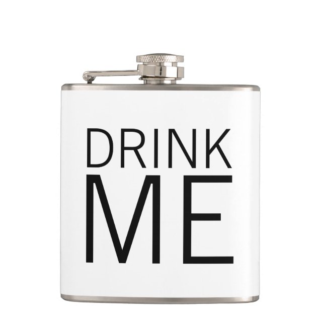 Drink Me | Simple Minimalist Hip Flask (Front)