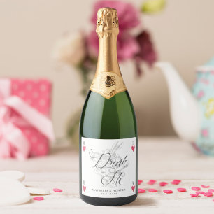 Drink Me Vintage Alice in Wonderland White Rabbit Sparkling Wine Label