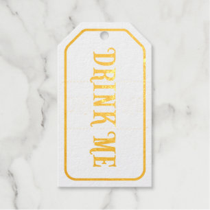 "Drink Me" Wonderland Tea Party Custom Gold Gift Tags