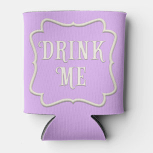 "Drink Me Wonderland Tea Party Pastel Purple Can Cooler