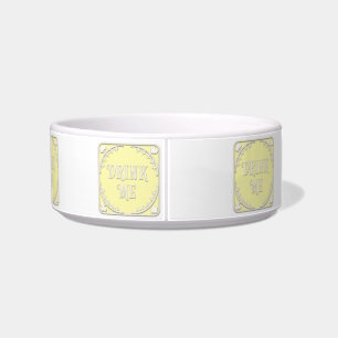 "Drink Me" Wonderland Tea Party Yellow Emblem Bowl