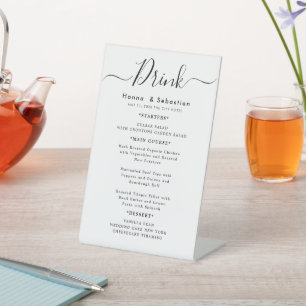Drink Menu Wedding Reception Pedestal Sign
