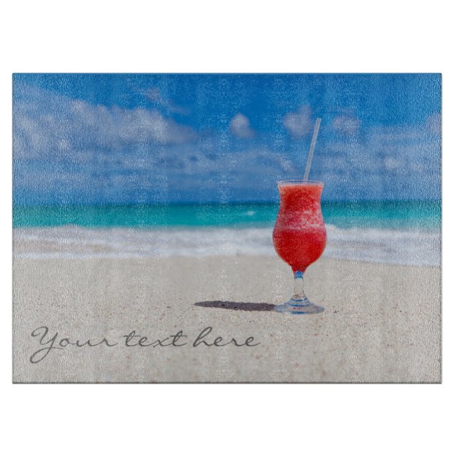 Drink On Beach custom cutting board (Front)