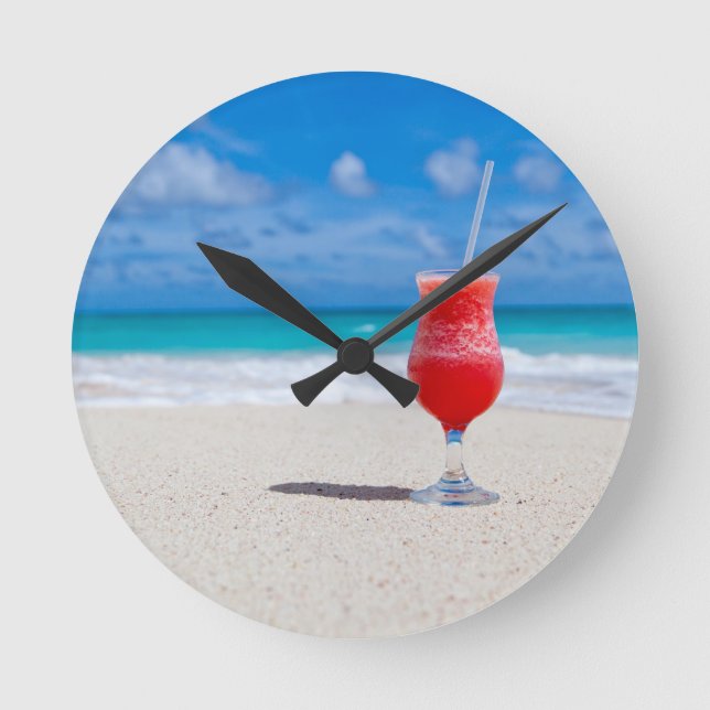 Drink On Beach wall clock (Front)