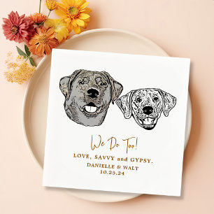 Drink On Us Pets Custom Hand Drawing Wedding Napk Napkin