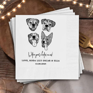 Drink On Us Pets Custom Hand Drawing Wedding Napki Napkin