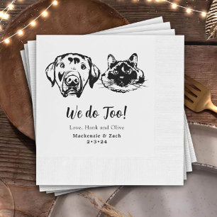 Drink On Us Pets Custom Hand Drawing Wedding Napki Napkin