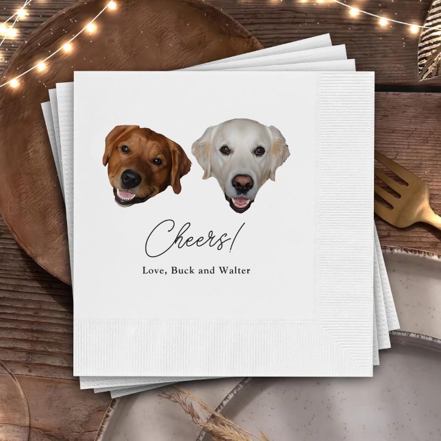 Drink On Us Pets Custom Hand Drawing Wedding Napki Napkin (Creator Uploaded)