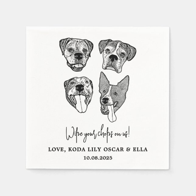 Drink On Us Pets Custom Hand Drawing Wedding Napki Napkin (Front)