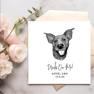 Drink On Us Pets Custom Hand Drawing Wedding Napkin
