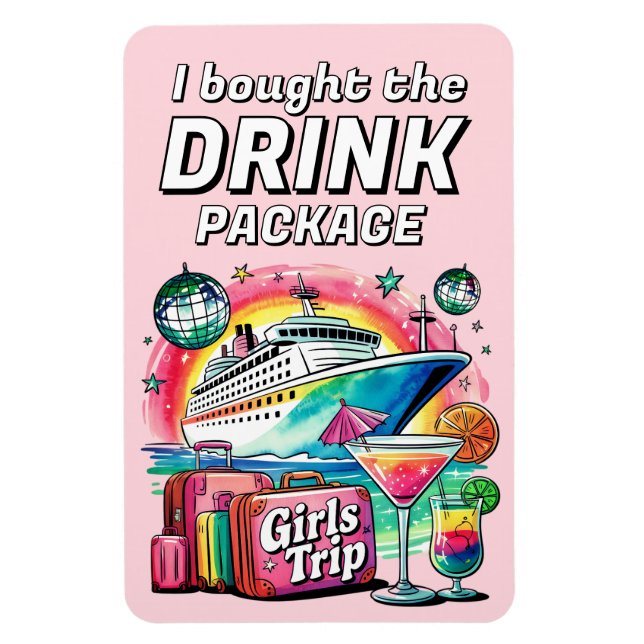 Drink Package Cruise Ship Stateroom Magnet (Vertical)