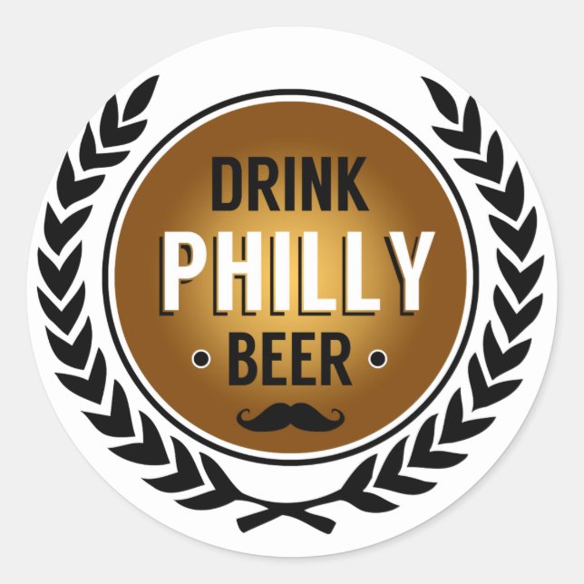 Drink Philly Beer Round Sticker (Front)