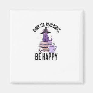 Drink Read Books Whimsigoth Halloween Design Magnet