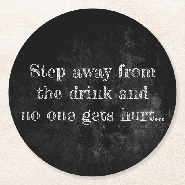 Drink Saver Chalk | Protect it while you step away Round Paper Coaster (Front)