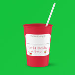 Drink Sticker Marker Name Funny Christmas Cocktail<br><div class="desc">*** Purchase the Matte Finish when using this sticker for drink markers*** This design may be personalized in the area provided by changing the photo and/or text. Or it can be customized by clicking Personalize this Template and then choosing the click to customize further option and delete or change the...</div>